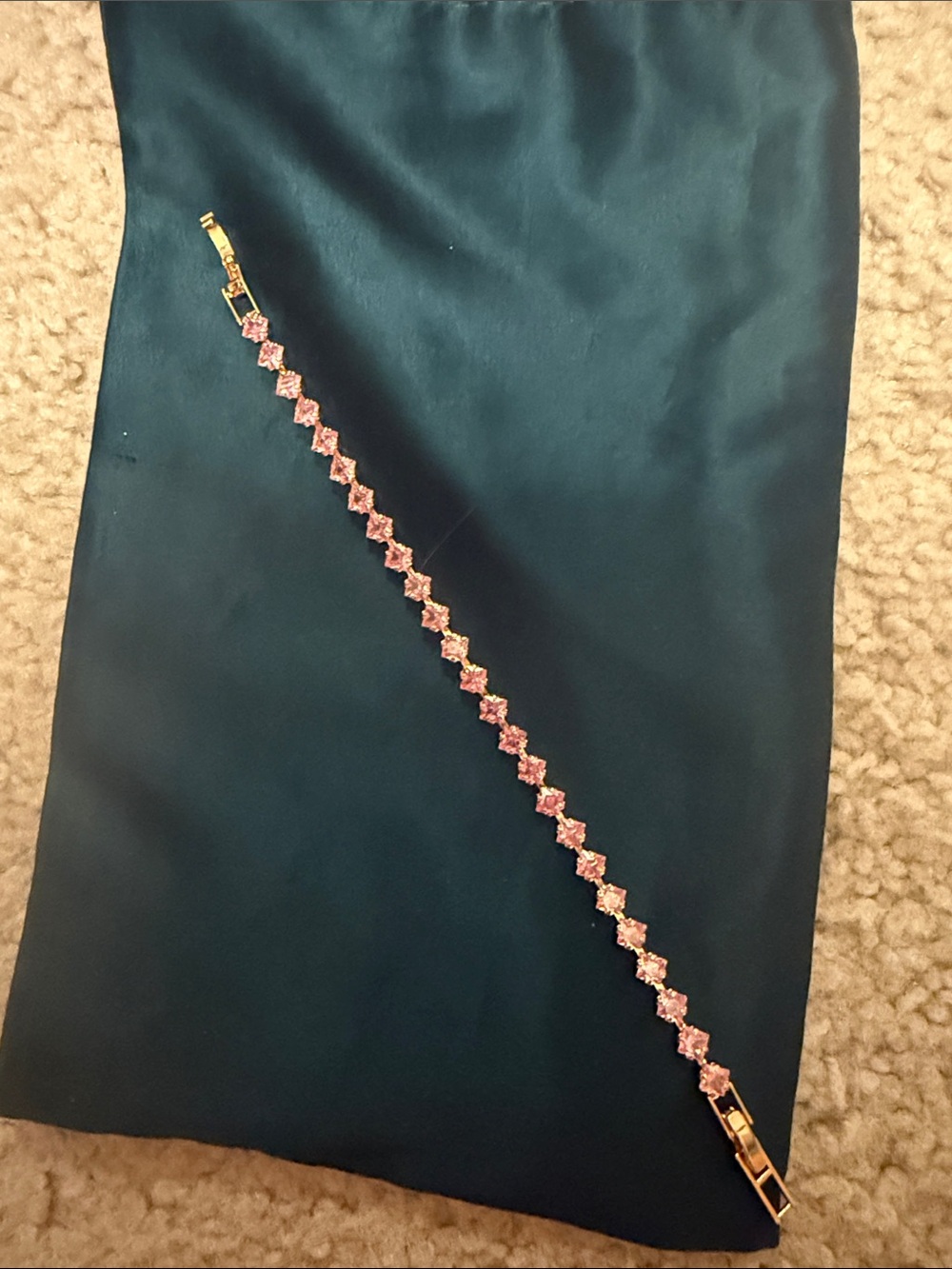 Pink Crystal Tennis Bracelet